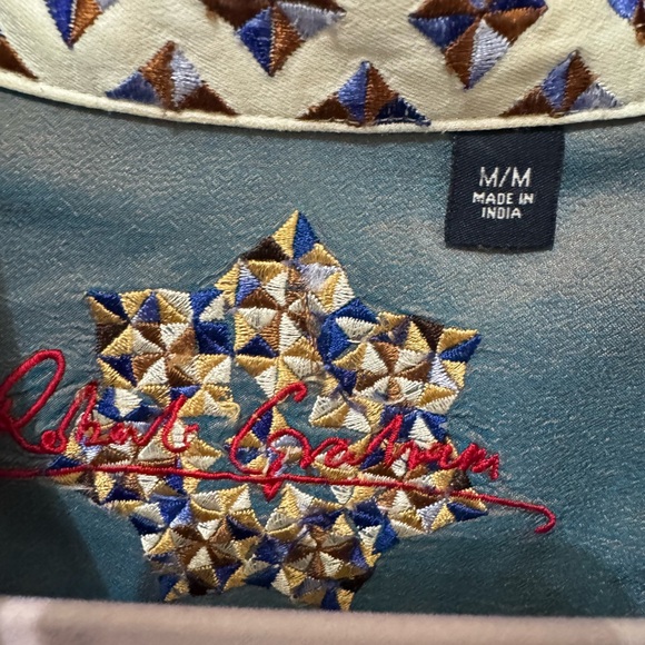 Men's Robert Graham Striped Button Down Long Sleeve Shirt Size Medium - Picture 3 of 5